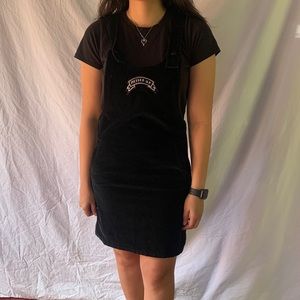 Lazy Oaf Messed Up Black Corduroy Pinafore